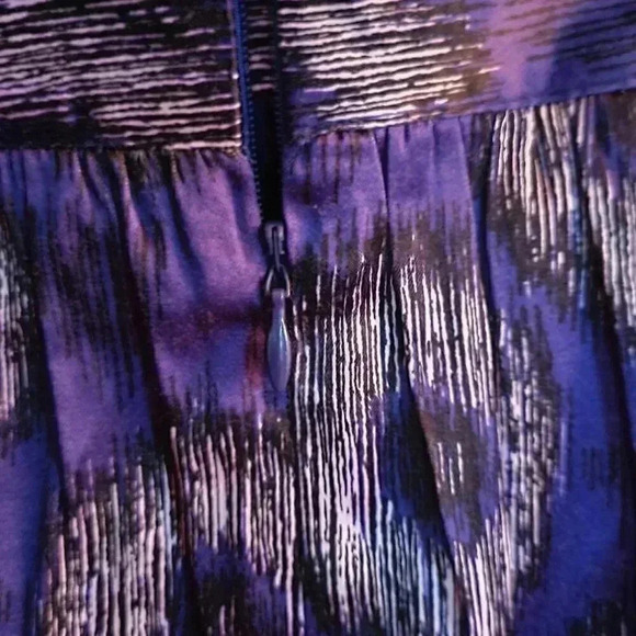 GEORGE size 12 FLared Lined Short Skirt Navy with Pattern very pretty - Picture 3 of 4